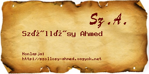 Szőllősy Ahmed névjegykártya